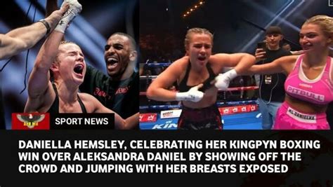 hemsley flashes crowd|OnlyFans star Daniella Hemsley flashes crowd celebrating boxing。